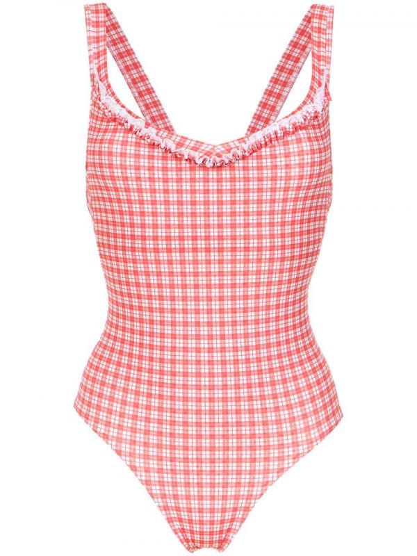  Amir Slama Plaid Swimsuit - Red 