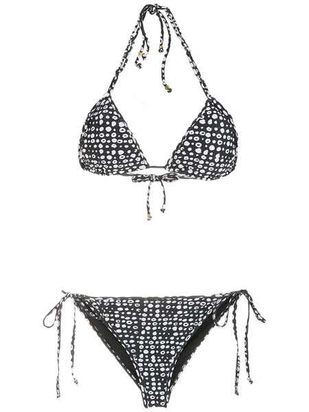  Amir Slama Polka Dot-print Triangle Bikini - Black 