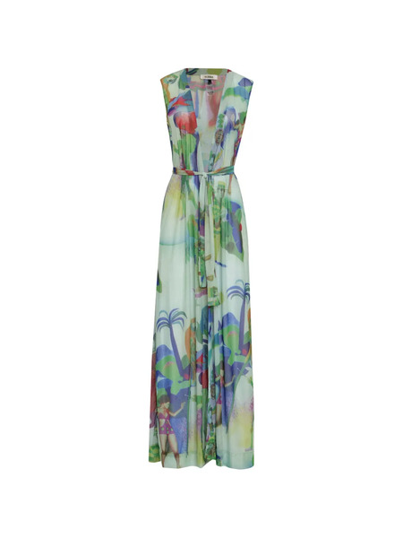  Amir Slama Print Maxi Dress - Green 
