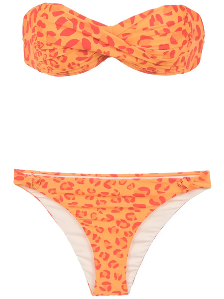  Amir Slama Printed Bandeau Bikini Set - Yellow 