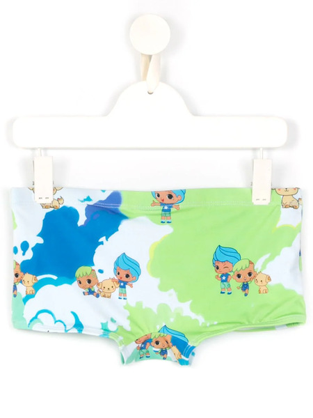  Amir Slama Printed Amir Slama + Chocolix Swim Trunks - Green 