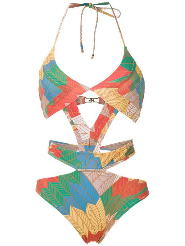  Amir Slama Printed Cut Out Swimsuit - Multicolour 