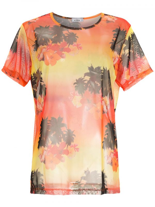  Amir Slama Printed T-shirt - Orange 
