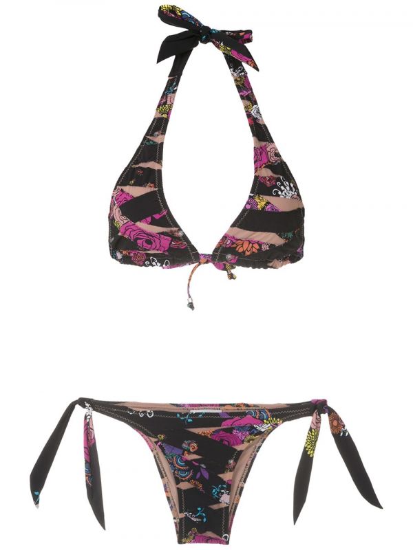 Amir Slama Printed Triangle Bikini Set - Blue 