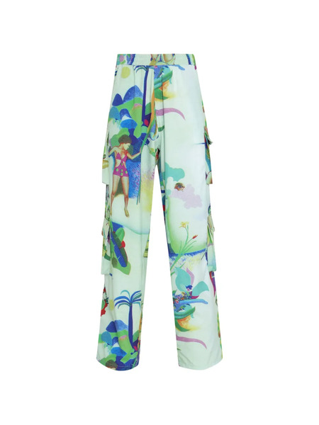  Amir Slama Printed Trousers - Green 