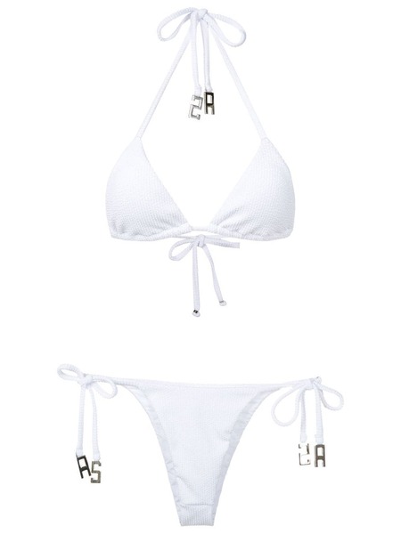  Amir Slama Ribbed Triangle-shape Bikini - White 