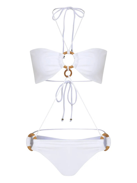  Amir Slama Ring-detail Halter Swimsuit - White 