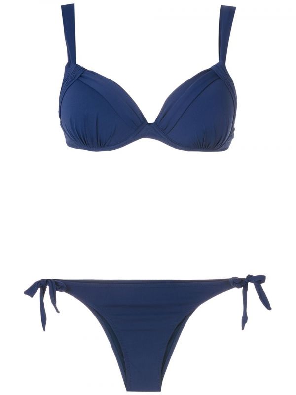  Amir Slama Ruched Detail Bikini Set - Blue 