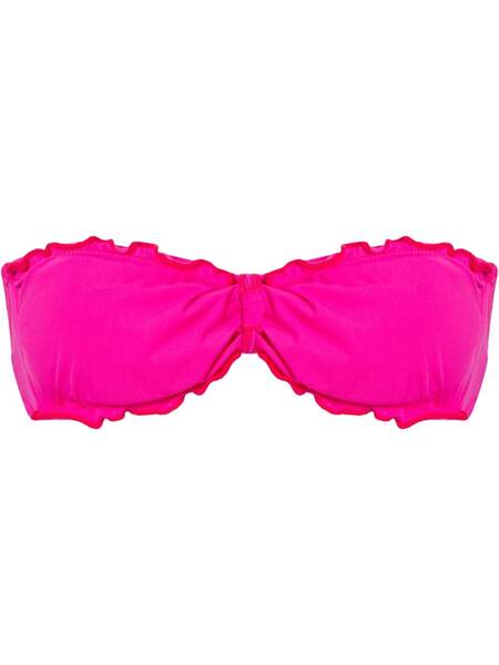  Amir Slama Ruffled Trim Bandeau Bikini Top - Pink 