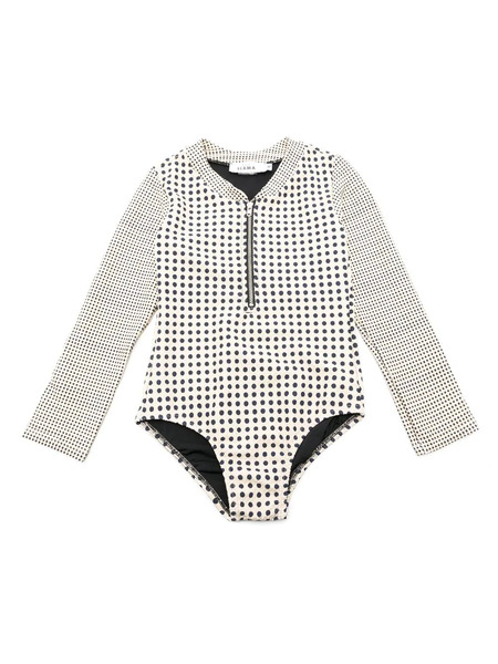  Amir Slama Spot-print Long-sleeve Swimsuit - Neutrals 