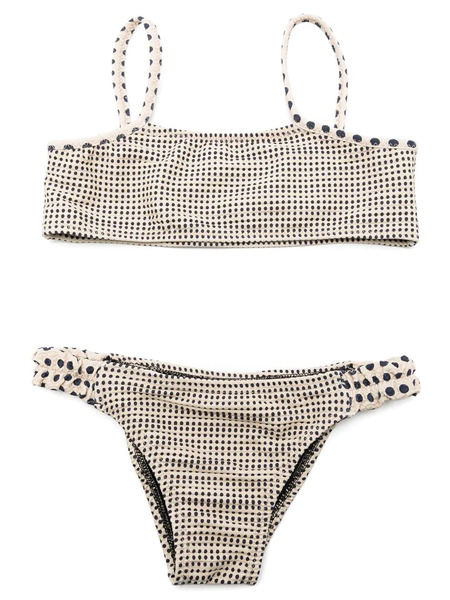 Amir Slama Spot-print Textured Bikini Set - Neutrals 
