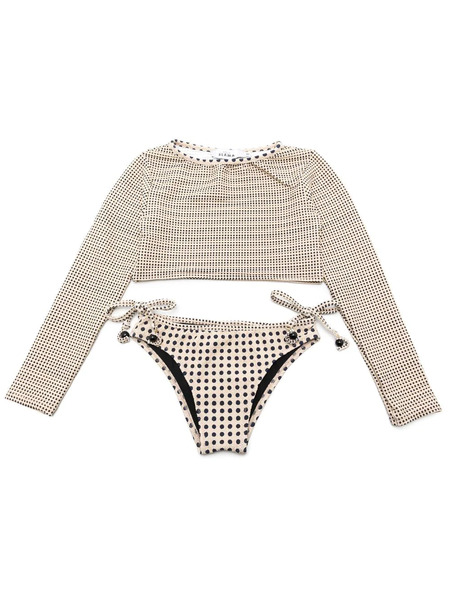  Amir Slama Spot-print Textured Bikini Set - Neutrals 