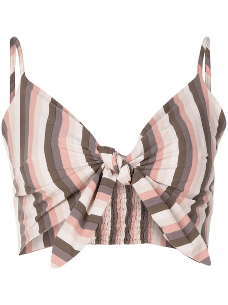  Amir Slama Striped Crop Top - Neutrals 