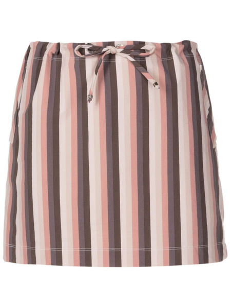  Amir Slama Striped Drawstring-waist Miniskirt - Neutrals 