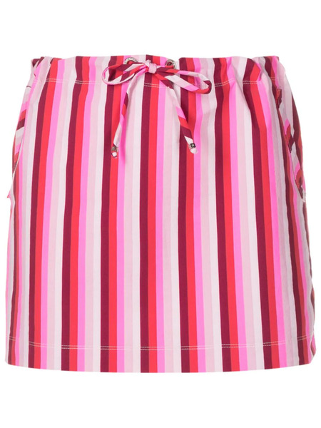  Amir Slama Striped Drawstring-waist Miniskirt - Pink 