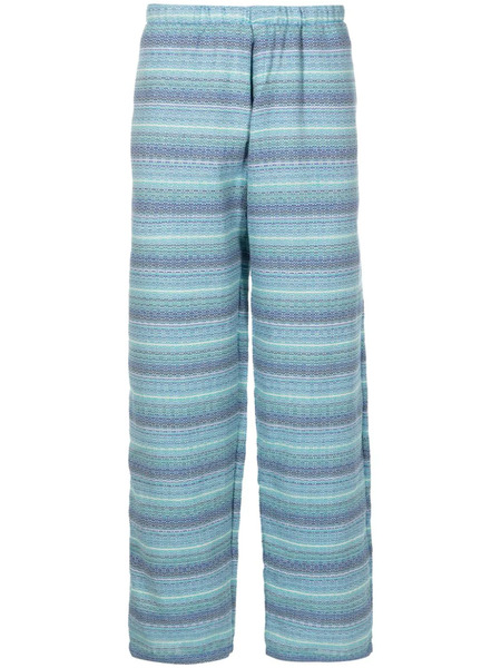  Amir Slama Striped Jacquard Trousers - Blue 