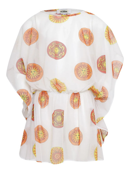  Amir Slama Sun-print Smock Dress - White 