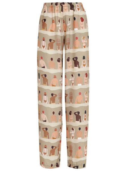  Amir Slama Swimmer-print Straight-leg Trousers - Neutrals 