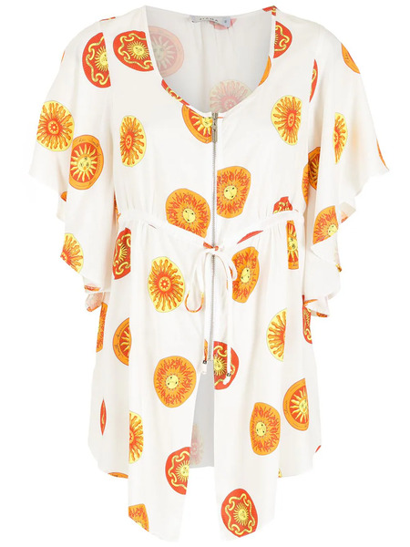 Amir Slama Tie-fastening Printed Blouse - White 