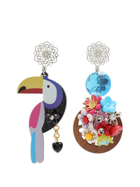  Amir Slama Toucan-motif Earrings - Silver 