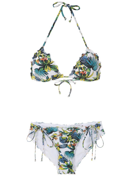  Amir Slama Tropical Pattern Bikini Set - White 