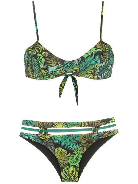 Amir Slama Tropical Print High Waisted Bikini - Green 