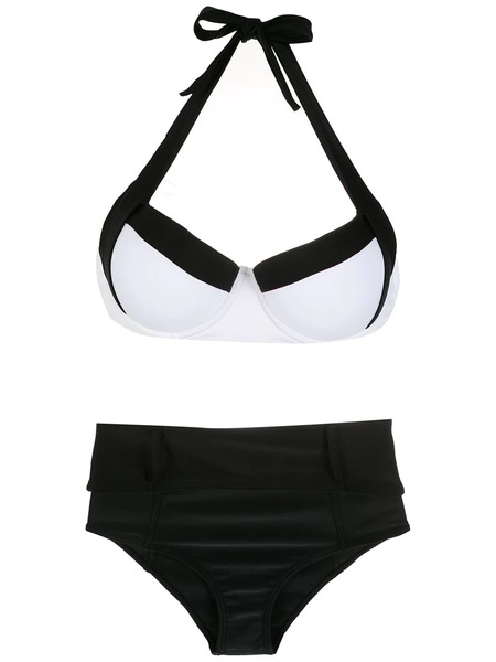  Amir Slama Two-tone High Rise Bikini Set - Black 