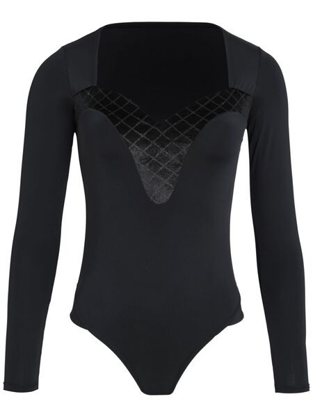  Amir Slama Velvet Bodysuit - Black 