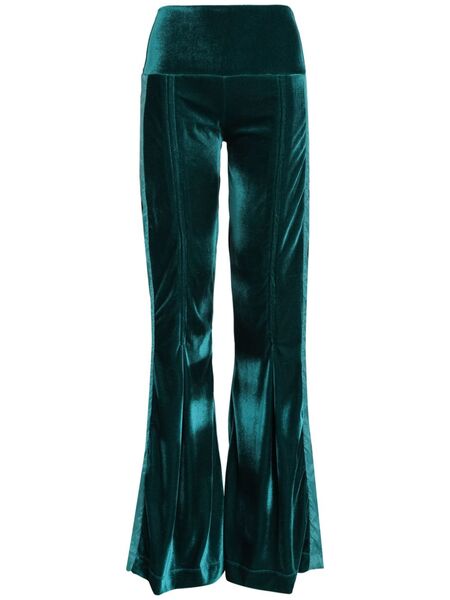 Amir Slama Velvet Flared Trousers - Green 
