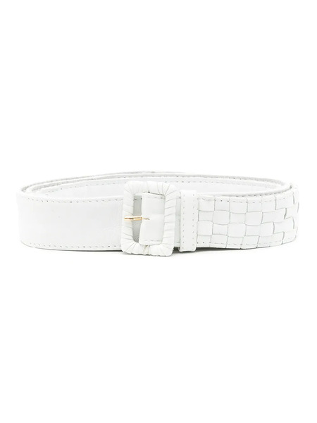  Amir Slama Woven Leather Belt - White 
