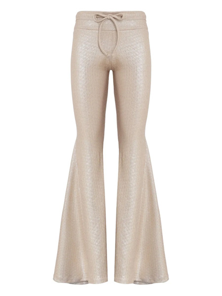  Amir Slama X Astrid Drawstring Flared Trousers - Neutrals 