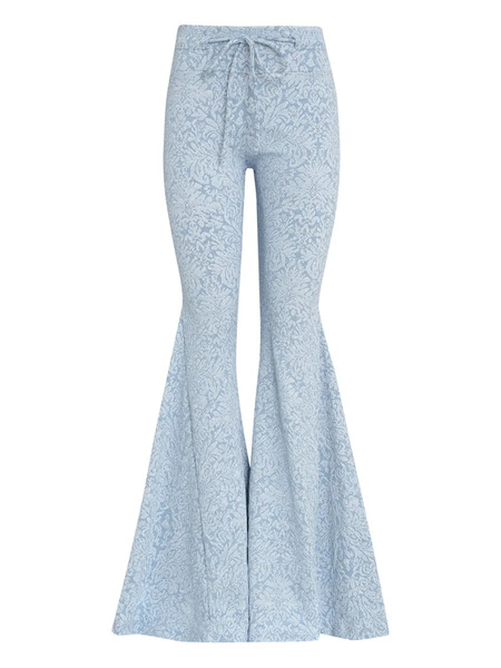  Amir Slama X Astrid Floral-jacquard Drawstring Trousers - Blue 