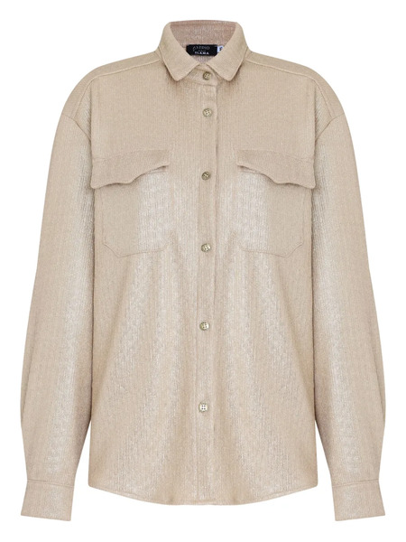  Amir Slama X Astrid Glitter-detail Shirt - Neutrals 