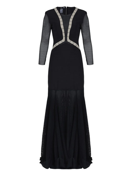 Amir Slama X Astrid Mesh-panel Maxi Dress - Black 