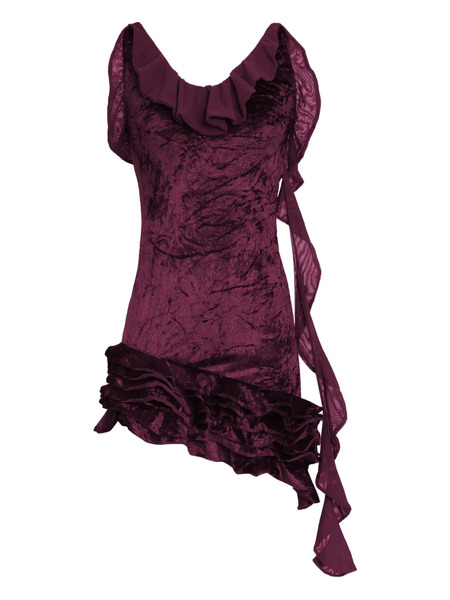  Amir Slama X Astrid Ruffled Mini Dress - Red 