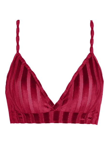  Amir Slama X Astrid Striped Crop Top - Red 