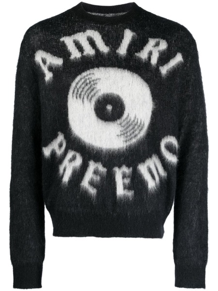  Amiri Brushed-effect Logo-print Jumper - Black 