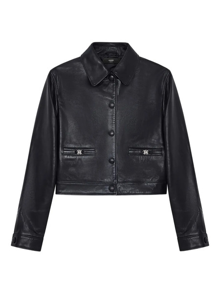  Amiri Buttoned Leather Jacket - Black 