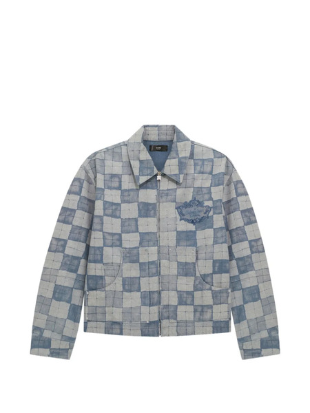  Amiri Check-pattern Denim Jacket - Blue 