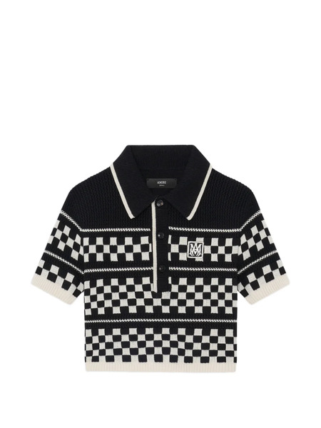  Amiri Check-pattern Polo Shirt - Black 