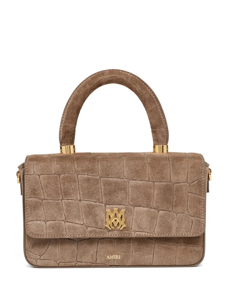  Amiri Croc-effect Suede Cross Body Bag - Neutrals 