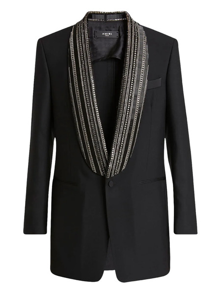  Amiri Crystal-embellished Shawl-collar Blazer - Black 