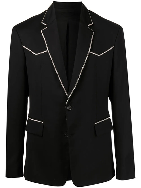  Amiri Crystal-trim Single-breasted Blazer - Black 