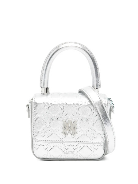  Amiri Embossed Top Handle Mini Bag - Silver 