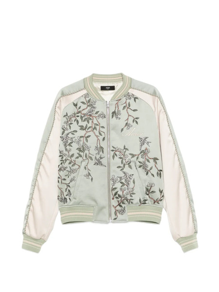  Amiri Floral-embroidered Bomber Jacket - Green 