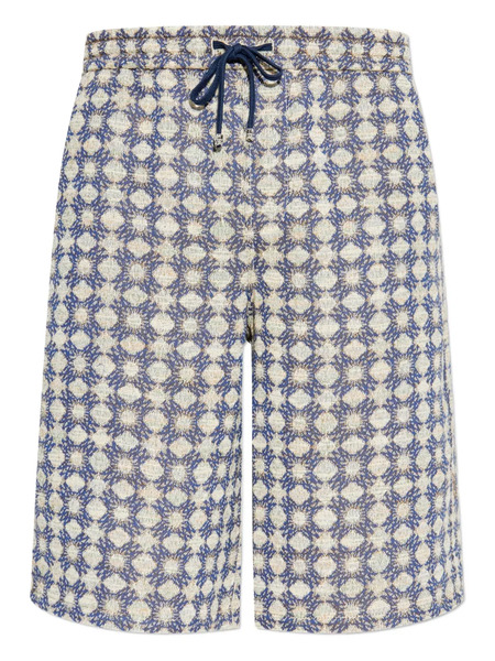  Amiri Geometric-pattern Drawstring Shorts - Blue 
