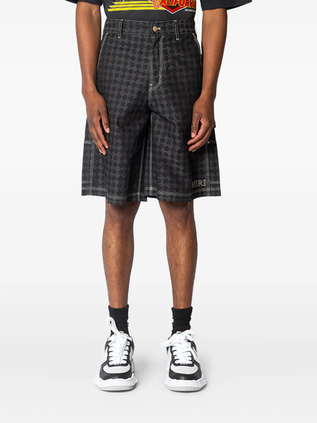  Amiri Geometric-pattern Shorts - Black 