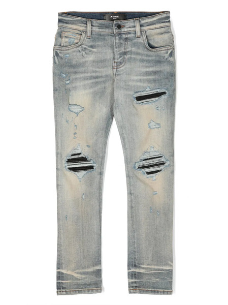  Amiri Kids Distressed-effect Straight-leg Jeans - Blue 