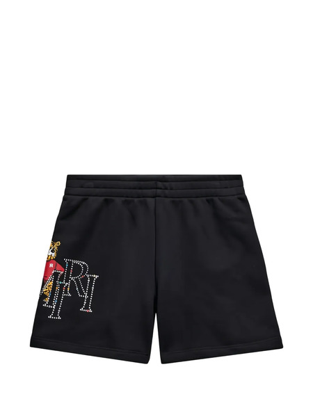  Amiri Kids Embellished Logo Shorts - Black 