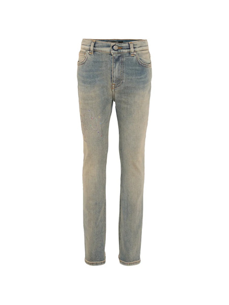  Amiri Kids Logo Denim Jeans - Blue 